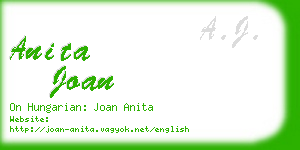 anita joan business card